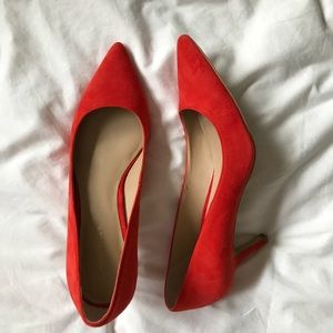 Orange Suede Heels Woman’s Size 7